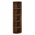 Scaffale Angolare da Terra Vicco Ecki in Legno Antico, 40x180 cm, Montaggio a Parete con Tre Ripiani