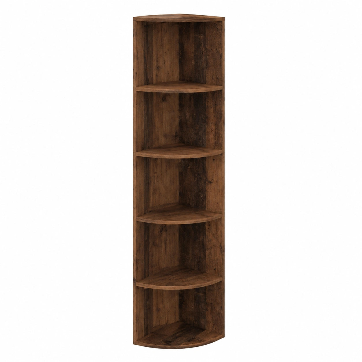 Scaffale Angolare da Terra Vicco Ecki in Legno Antico, 40x180 cm, Montaggio a Parete con Tre Ripiani