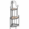 Portavaso angolare in metallo nero per piante da interno ed esterno 115 cm
