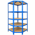 Robusto Scaffale Portaoggetti in Acciaio per Officina e Garage, Mensola Angolare per Pneumatici, Colore Blu, 180x90x60 cm