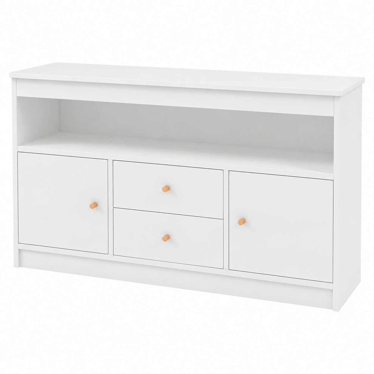 Mobile Giocattoli per Bambini con Cassetti e Armadi in Legno, Scaffale per Cameretta e Sala Giochi, 106x30x62 cm, Bianco