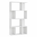Libreria a S a 5 Ripiani, Design Salvaspazio in Legno per Casa e Ufficio, 60x24x184.5 cm, Bianco