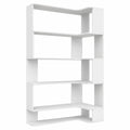 Scaffale Angolare Bianco con 5 Ripiani per Soggiorno e Studio, 90x48x169 cm