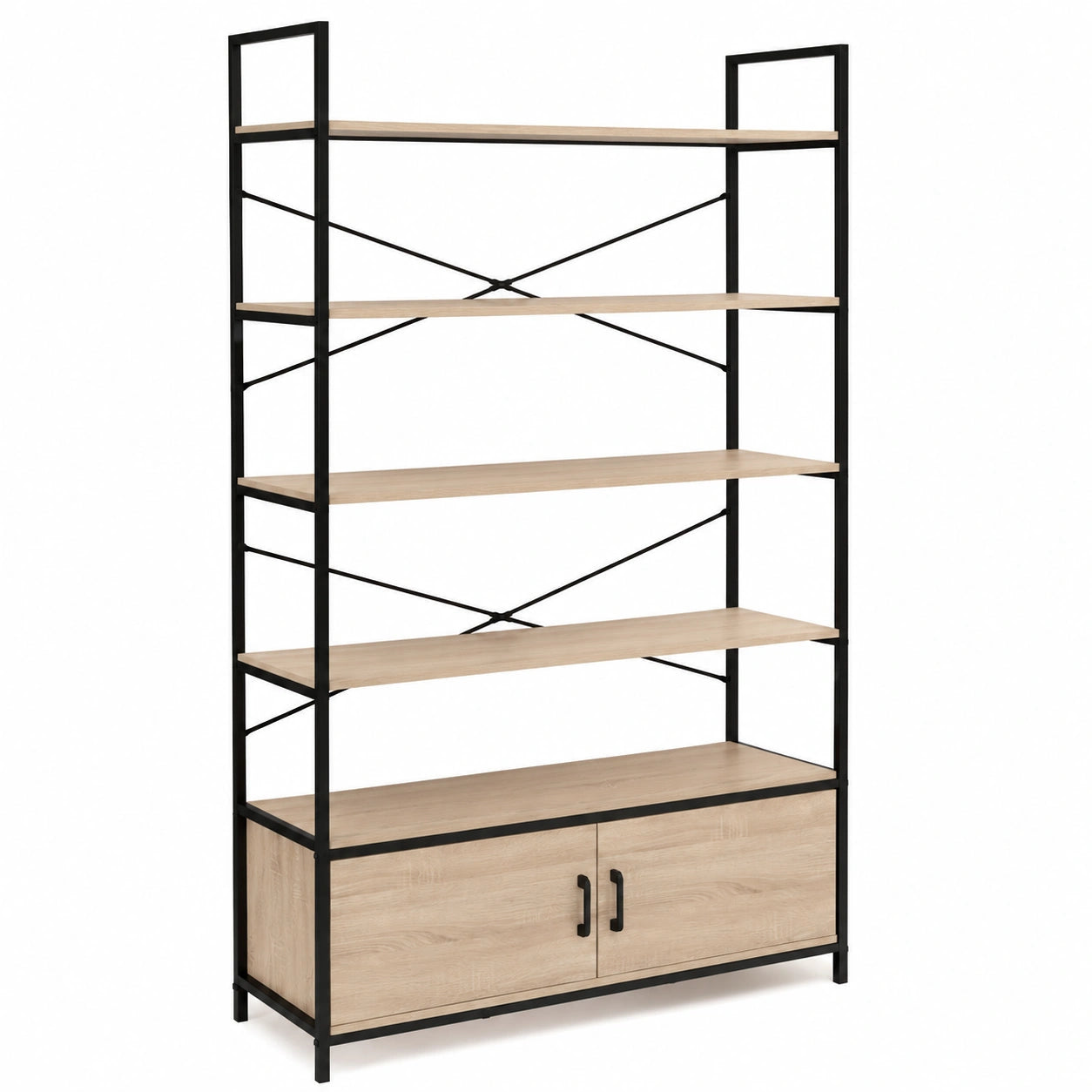 Scaffale Industriale XL a 5 Ripiani con Armadietto, 170 cm