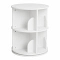 Libreria Girevole a 2 Livelli per Bambini, Scaffale Bianco Autoportante in Legno