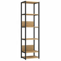 Libreria Industriale in Metallo e Legno a 6 Ripiani 40 cm per Casa e Ufficio