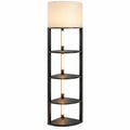 Lampada da Terra Moderna con LED Dimmerabili e Scaffale a 3 Livelli