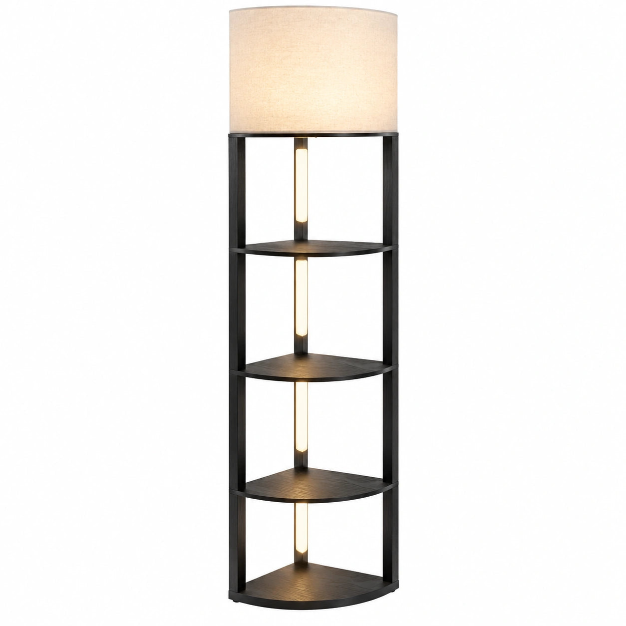 Lampada da Terra Moderna con LED Dimmerabili e Scaffale a 3 Livelli