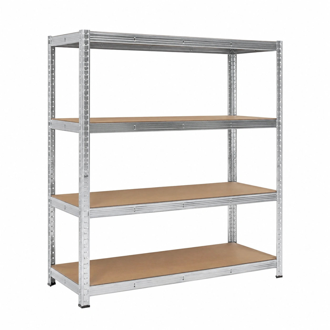 Robusto Scaffale Zincato 160x60x180cm con 4 Ripiani, Portata 175kg