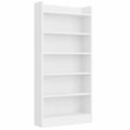 Libreria Salvaspazio 7 Ripiani Regolabili, Scaffale in Legno 183 cm Bianco per Casa e Ufficio