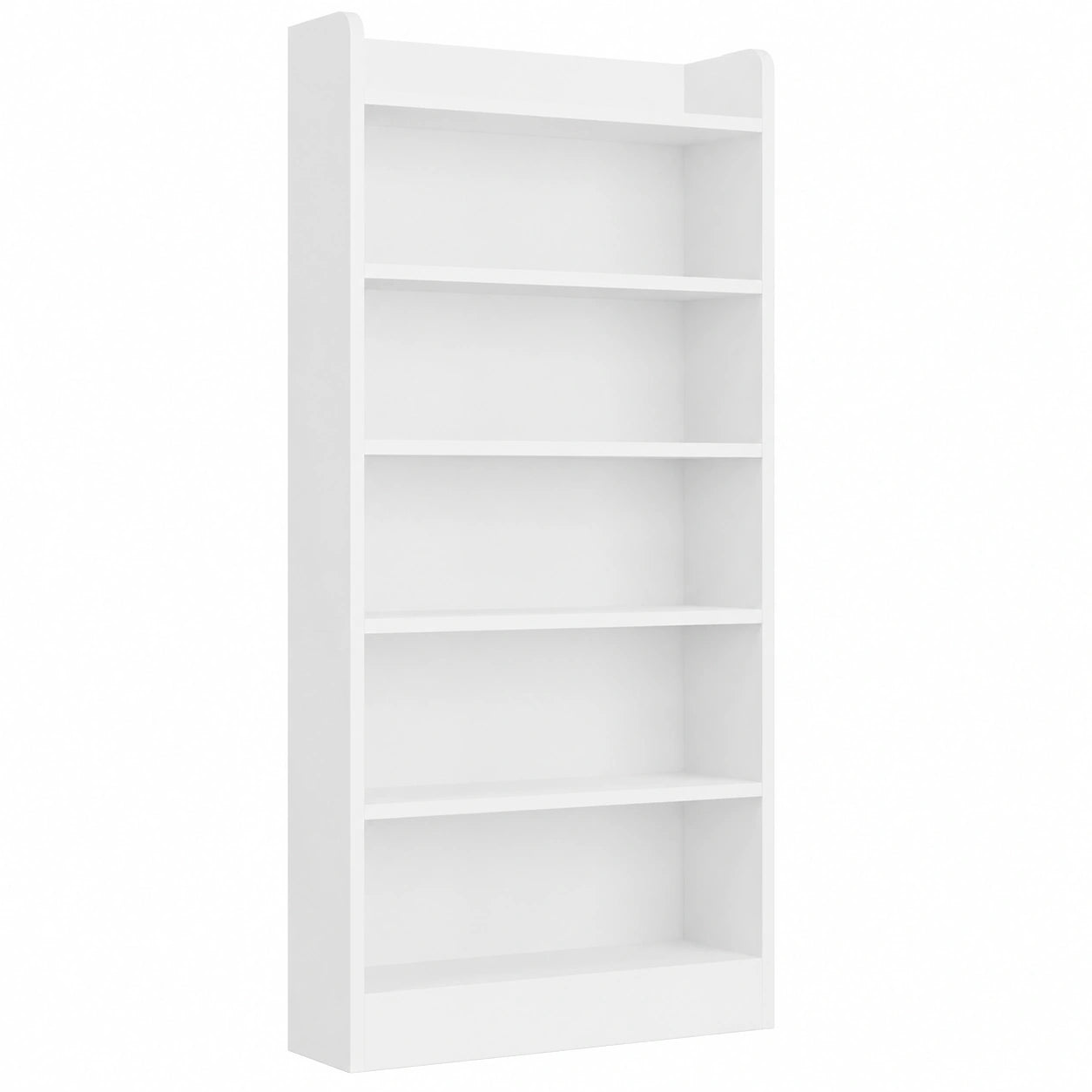 Libreria Salvaspazio 7 Ripiani Regolabili, Scaffale in Legno 183 cm Bianco per Casa e Ufficio