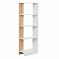 HOMCOM Scaffale Salvaspazio 5 Ripiani in Legno, Libreria Moderna per Casa e Ufficio, 45x21x170 cm, Rovere/Bianco