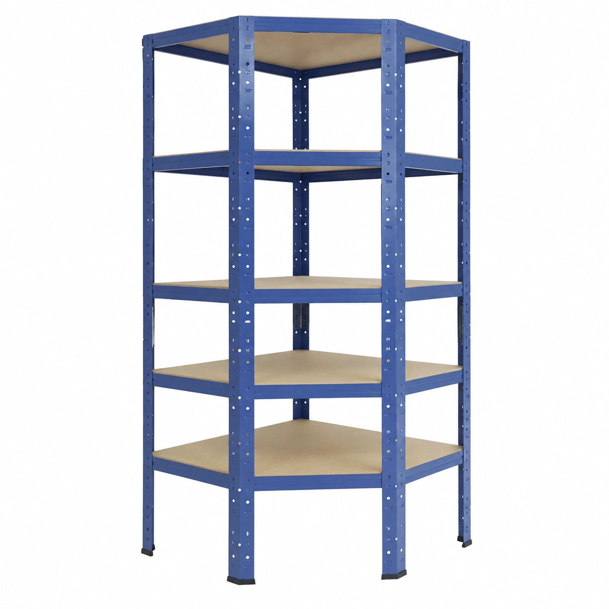 Scaffale Angolare HOME in Metallo Blu 230x60x30cm con 6 Ripiani, Capacità di Carico 145kg