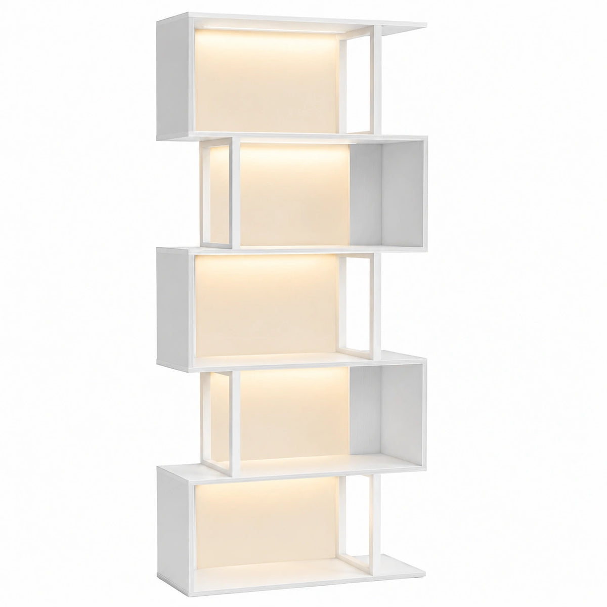 Scaffale Industriale a 5 Ripiani con Luce a LED e Controllo Touch