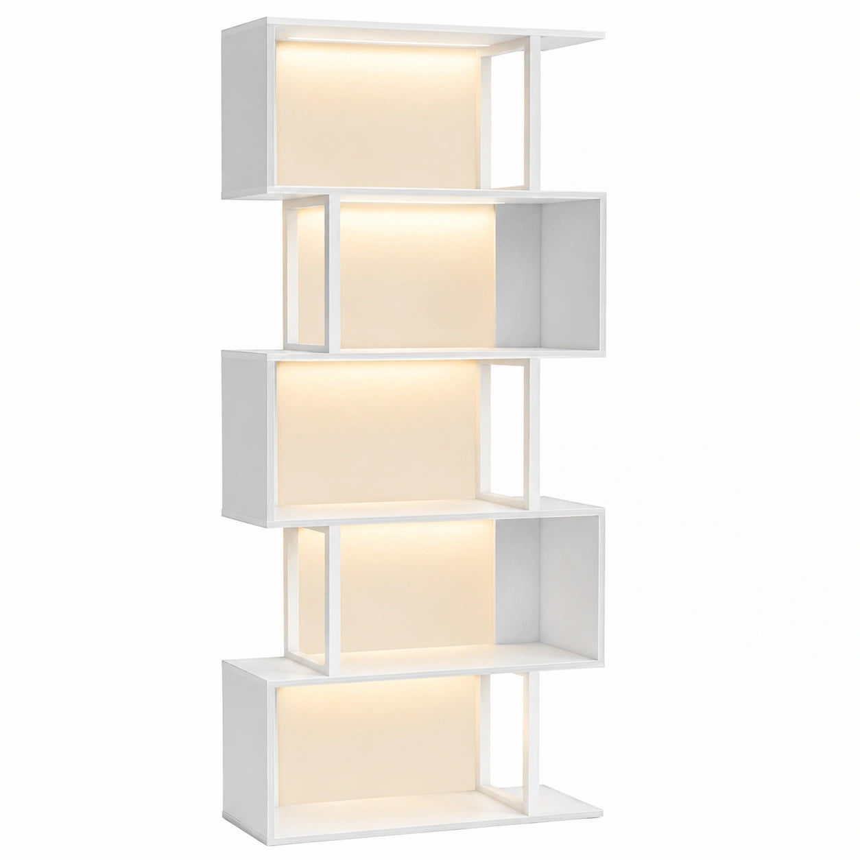 Scaffale Industriale a 5 Ripiani con Luce a LED e Controllo Touch