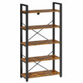Scaffale IRONCK 2M a 6 livelli in legno e metallo, per ufficio o casa, marrone nero